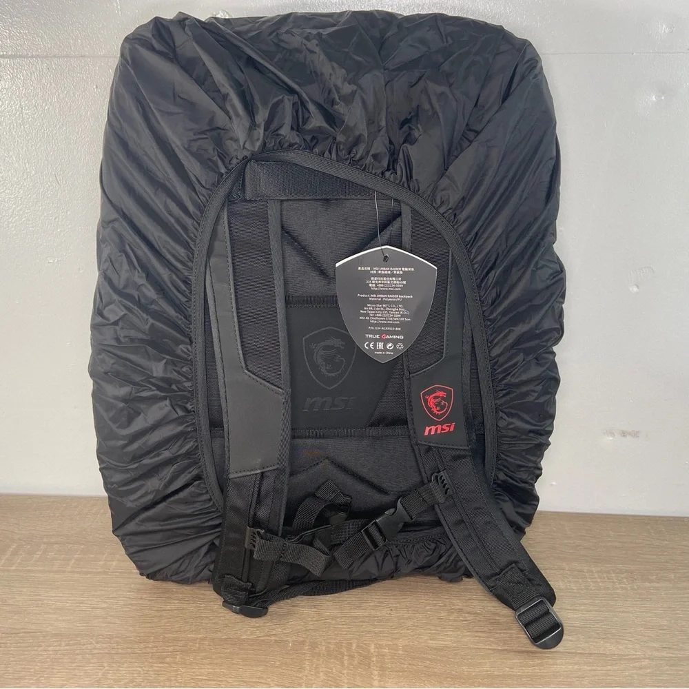 MSI Urban Raider Gaming Backpack Unisex Black Red Dragon Logo 17 In. Laptop Bag